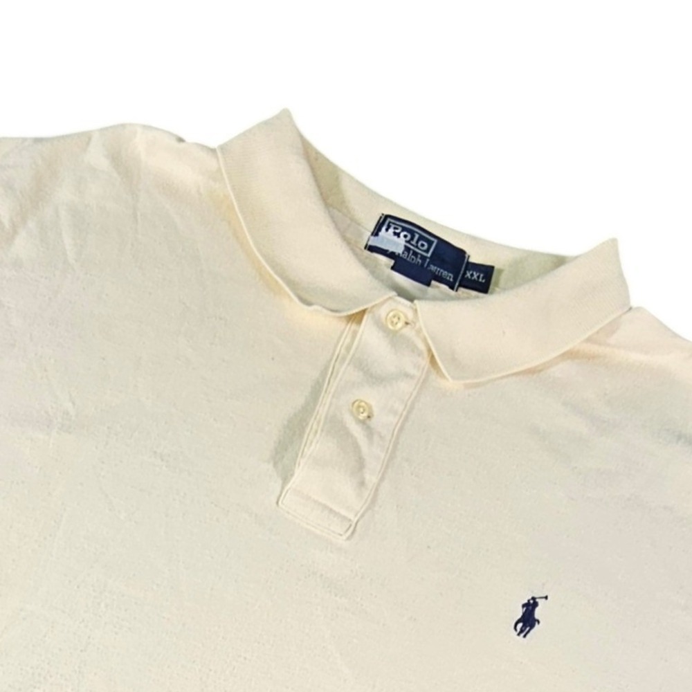 Polo Ralph‎ Lauren Shirt Mens XXL Yellow Short Sleeve Pique Cotton Tennis Tail